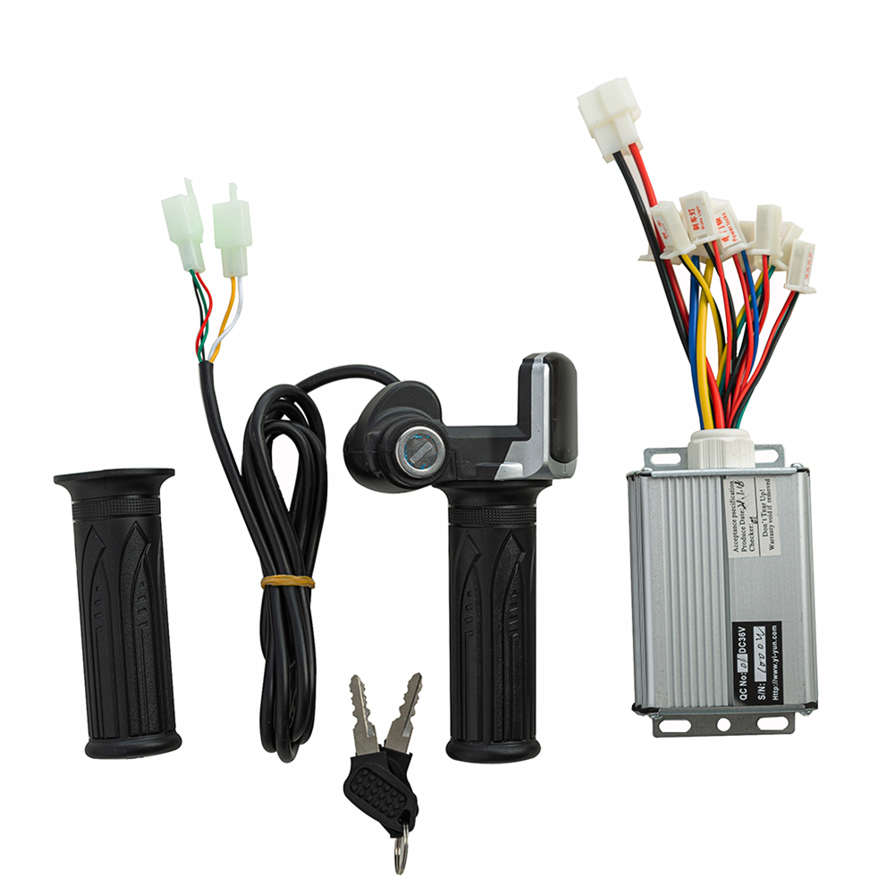 24 V/36 V/48 V 250 W/350 W/500 W/1000 W Elektrische Fiets Motor Geborsteld Controller en Throttle Twist Grip DC Scooter Speed Controller: Army Green