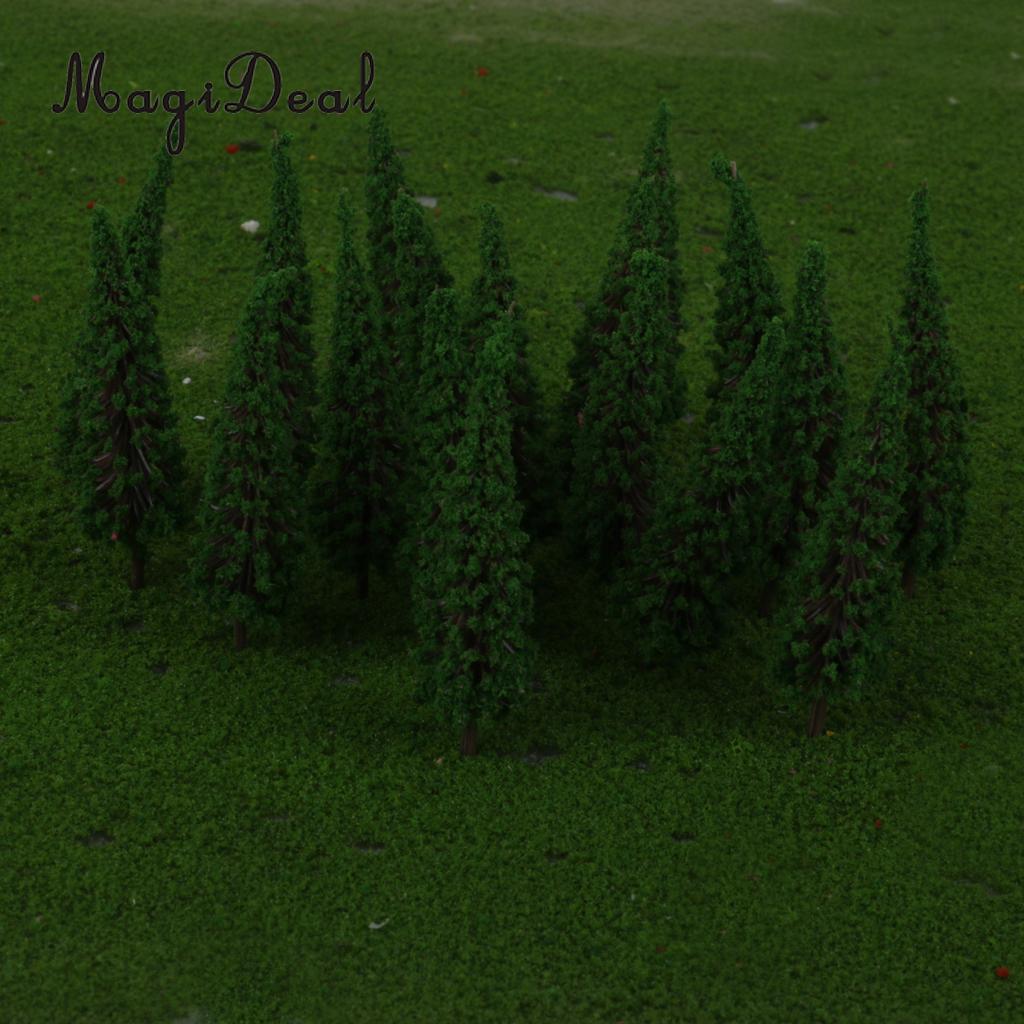 MagiDeal Hohe Simulation 50Stck/viel 1/100 Skala Pagode Bäume Modell Zug Eisenbahn Landschaft für Haus Garten Park Grün Dekor
