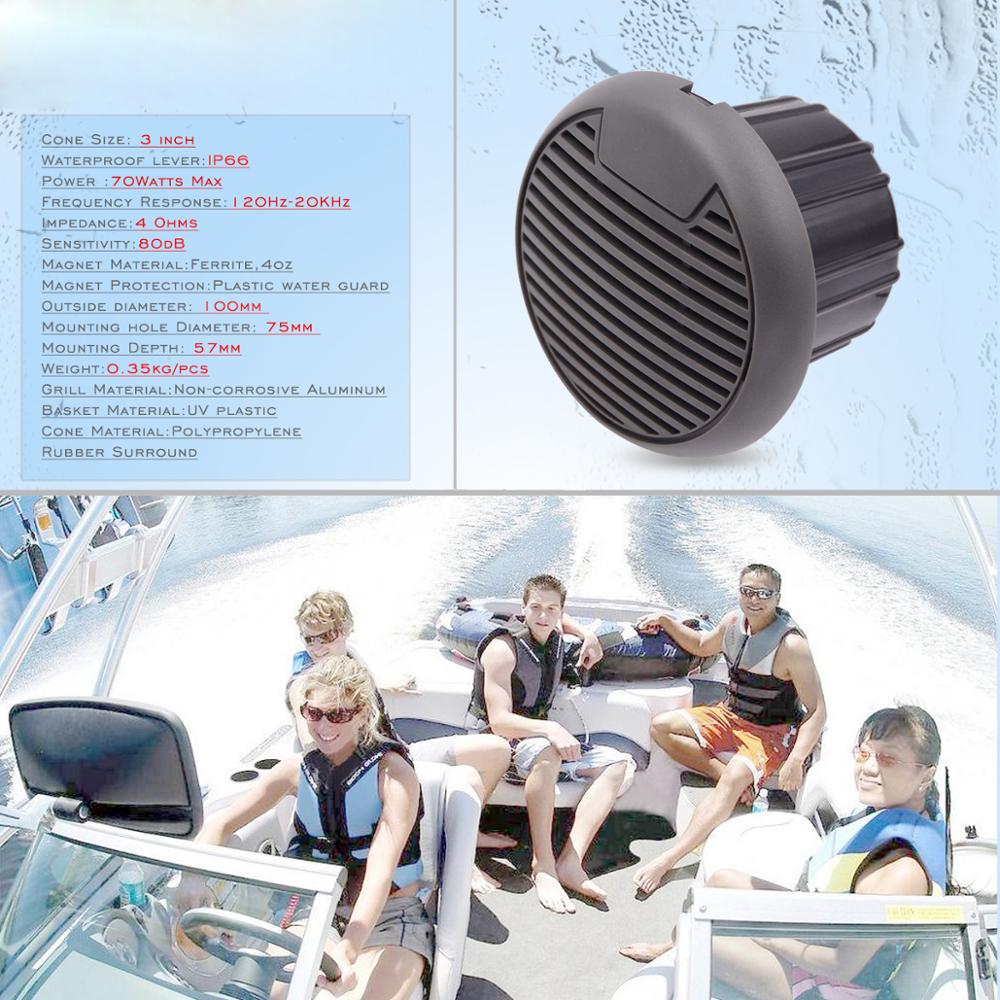 3 inch 140Watts Marine Waterproof Speakers Boat Speakers Motorcycle For ATV UTV SPA RV Golf Cart UV-Proof Outdoor Music Speakers