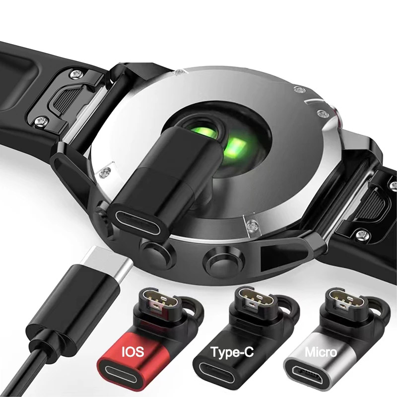 Adaptador de cargador de reloj 2 en 1 Tipo C/Micro Dock para Garmin Fenix 7 6 5 7x Instinct 2 Vivoactive 3 4 Venu 245 Forerunner 955 255