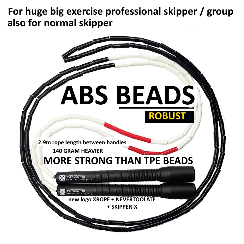 NEVERTOOLATE ELEVATE ROPE RUSH ATHLETICS BEADED JUMP SKIPPING ROPE RAINBOW HARD BEADS 2,9 METER EINSTELL