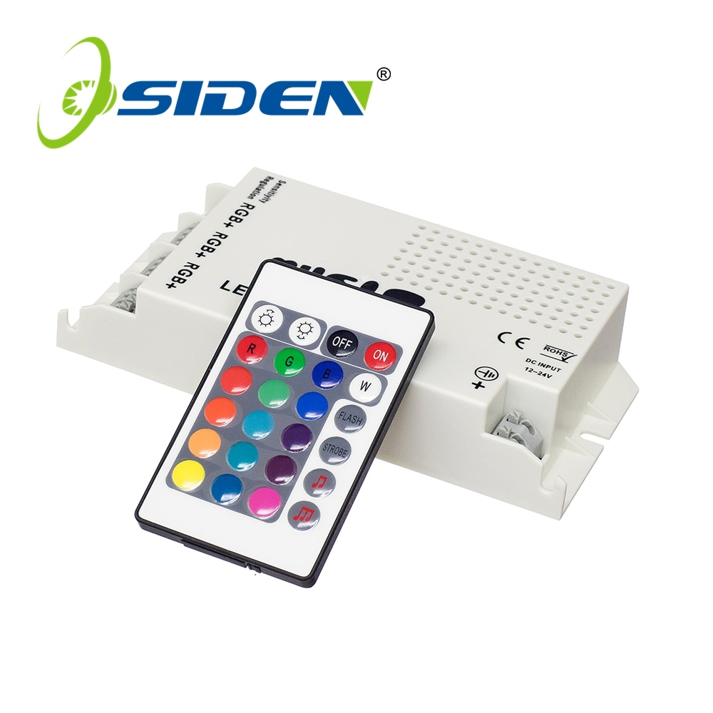 OSIDEN 24key LED muziek controller RGB kleurrijke lichtbalk voice schakelaar dimmer draadloze infrarood afstandsbediening DC12-24V