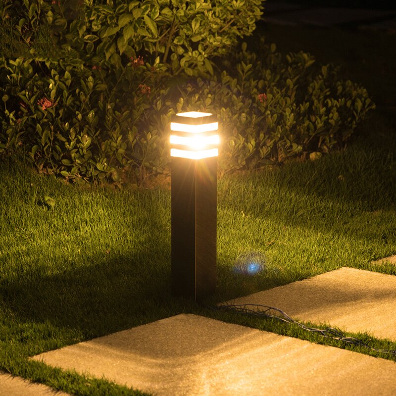 Waterdichte Aluminium Pijler Licht Outdoor E27 Led Tuin Gazon Lamp Aluminium Pijler Post Licht Landschap Gazon Bolderarmatuur