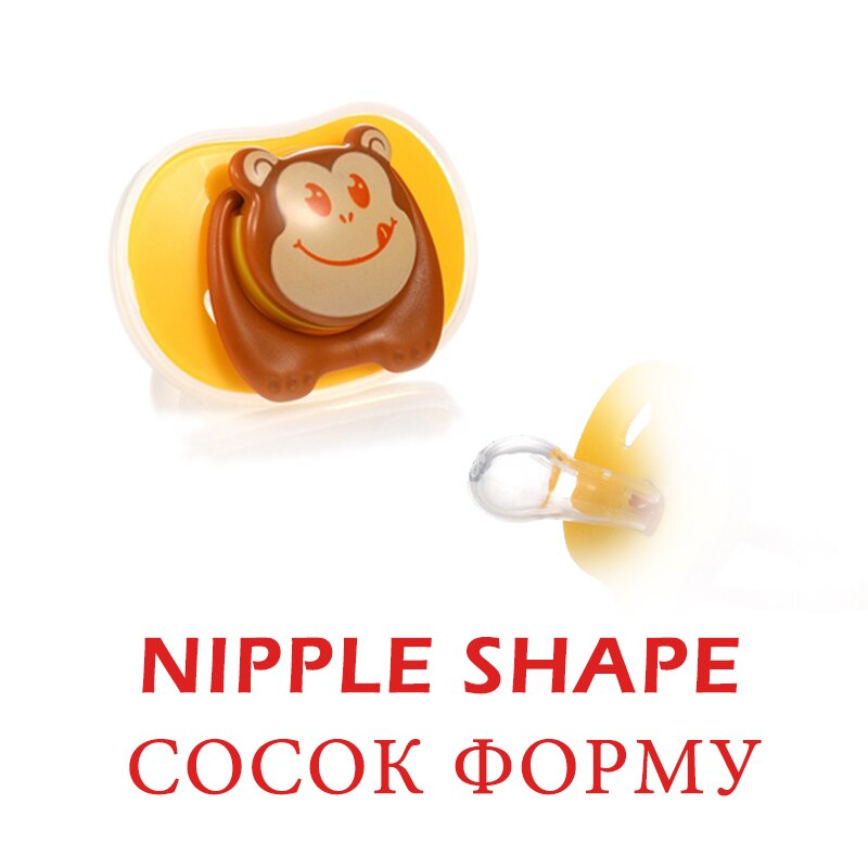 Baby Dieren Fopspeen Pasgeboren Fopspeen 2 Vorm Siliconen Tepel Vinger Stijl Mooie Fopspeen 4 Kiezen Enkel Geladen Voor Baby: Monkey Nipple Shape