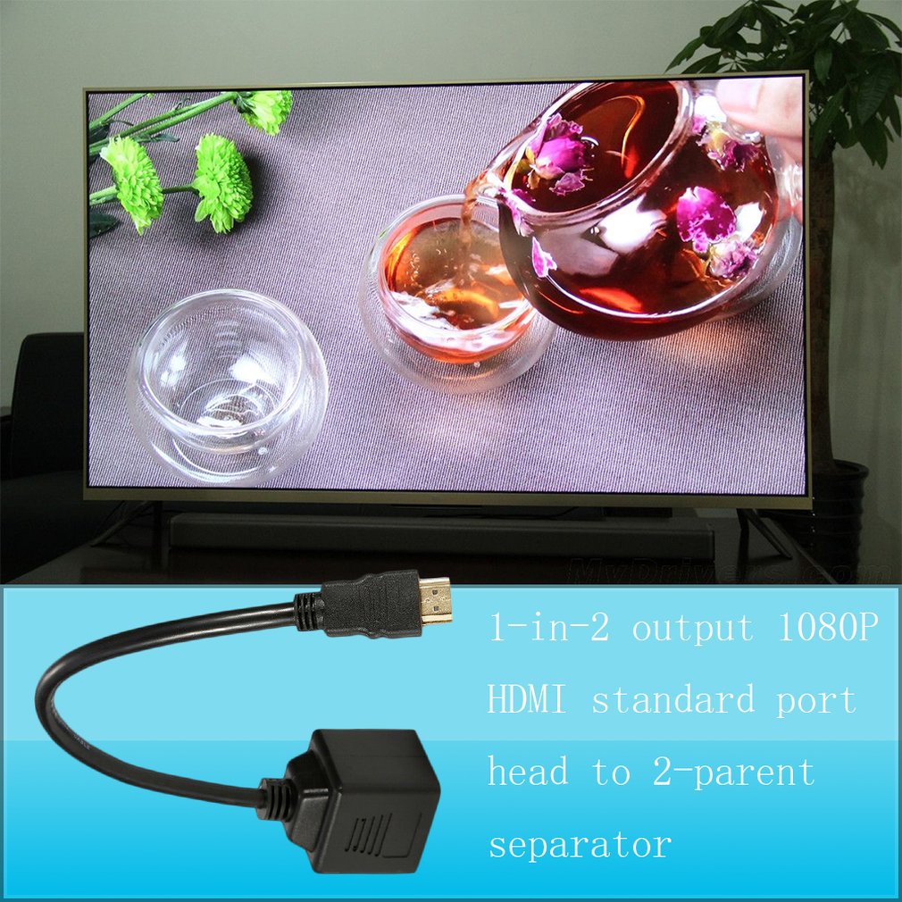 1 in 2 Out 1080P HDMI Standard Port Maschio A 2 Femminile Spliter Cavo Adattatore