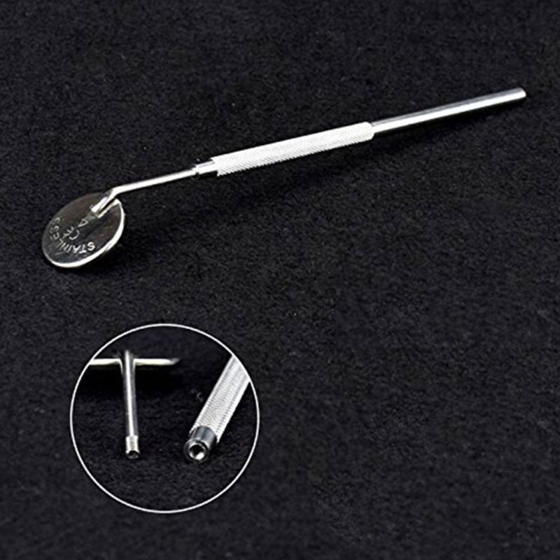 Detachable Stainless Steel Dental Inspection Mini Mouth Mirror Teeth Cleaning Tools Non-Skid Handle Dentist Oral Instrument C90B