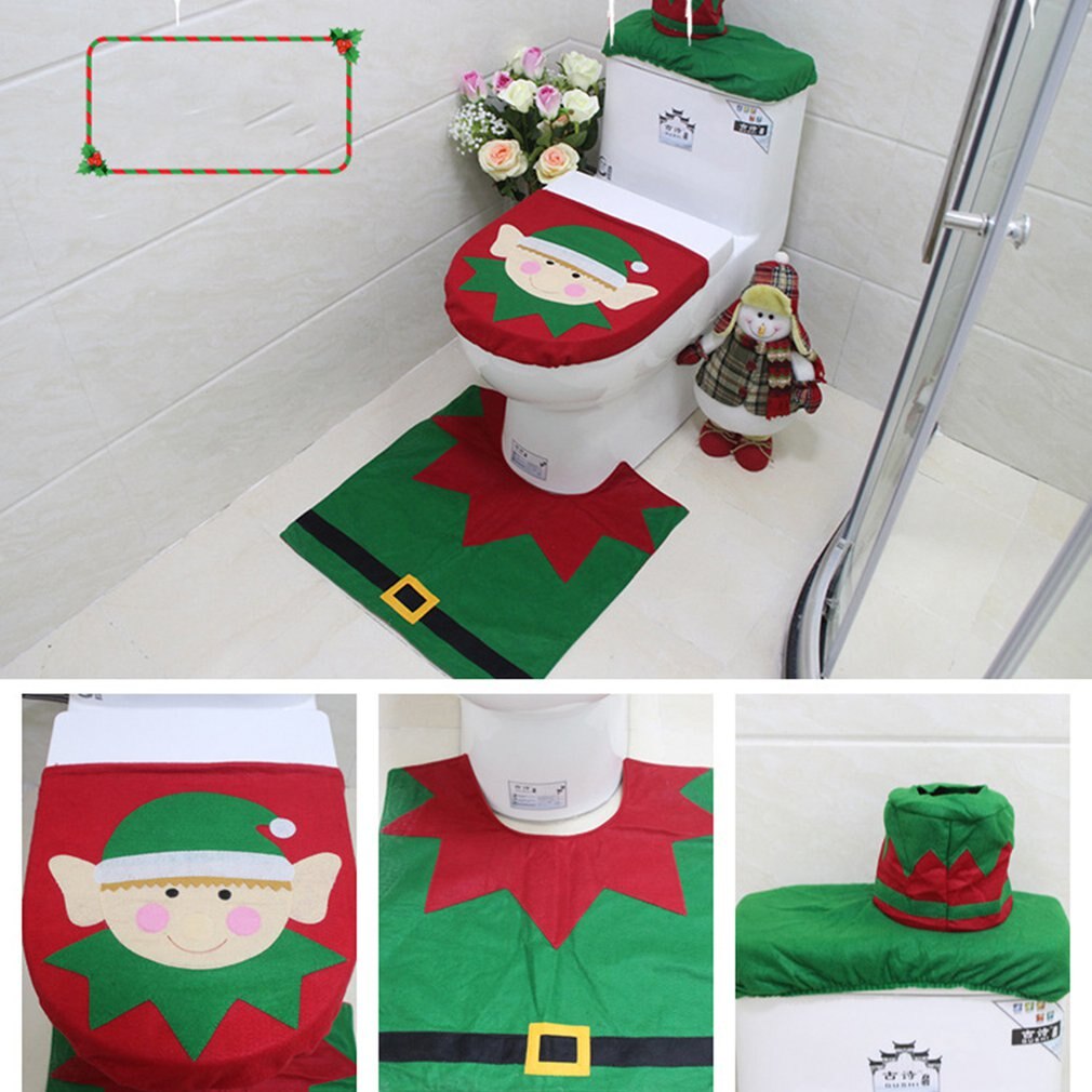 3-piece Set Christmas Ornament Toilet Decoration S... ??? Grandado