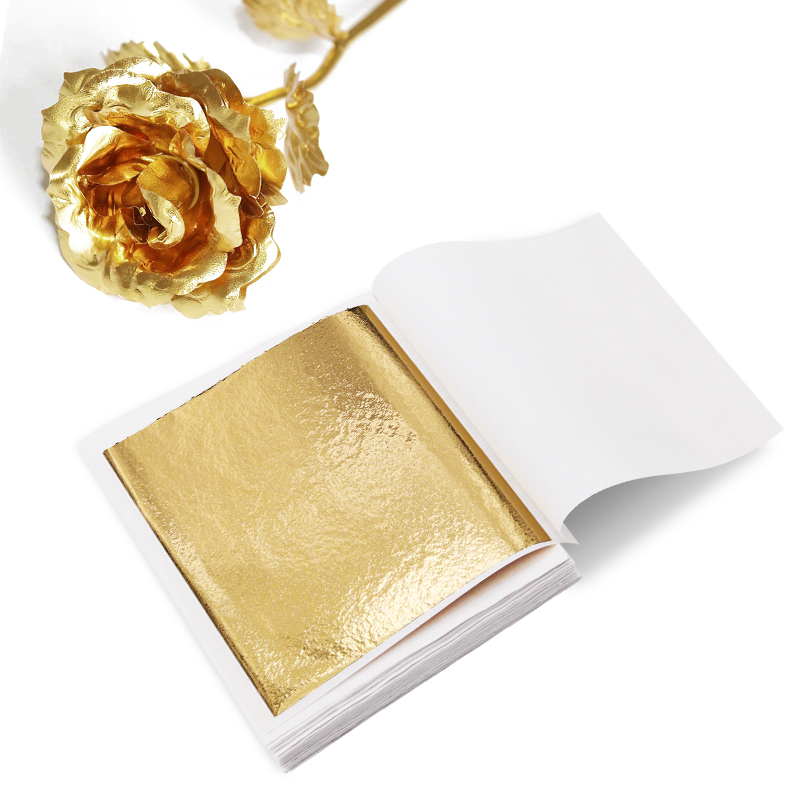 100 Stuks Sliver Koperfolie Papier Imitatie Bladgoud Vellen DIY Hand Nagel Ambachten Glanzend Vergulden Decor Art Lijnen Muur veelkleurig