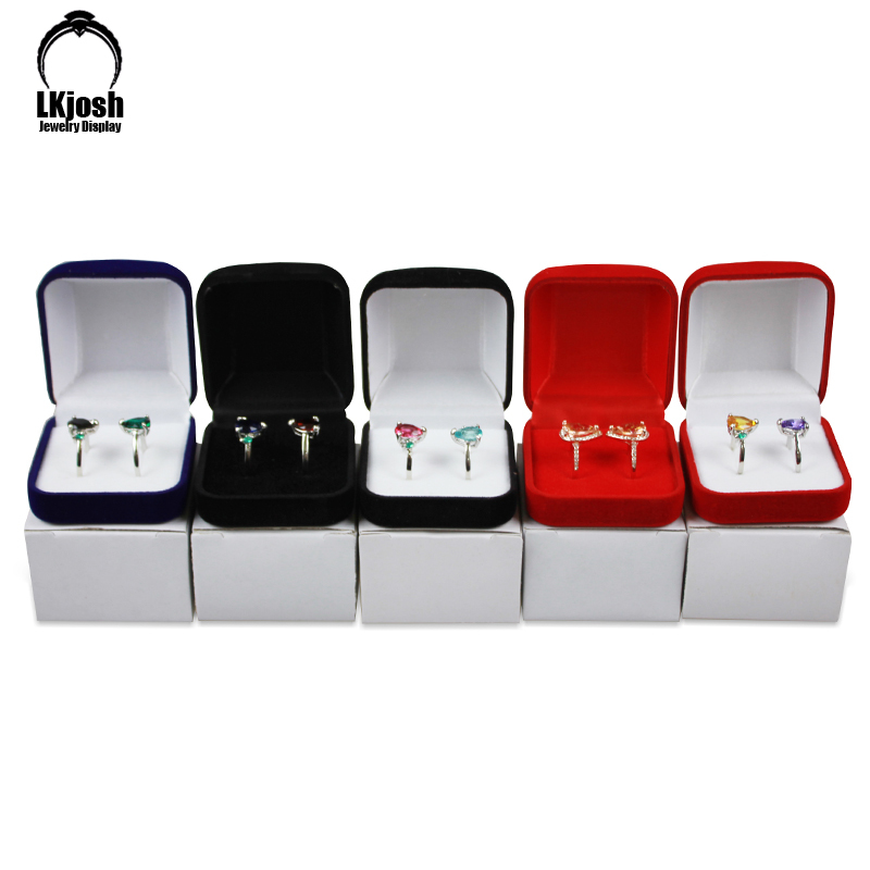 Caja De joyería De terciopelo, caja De almacenamiento De joyería con anillo Bo, caja De doble anillo, caja De tesoro De perlas, caja De De boda, organizador De Joyas