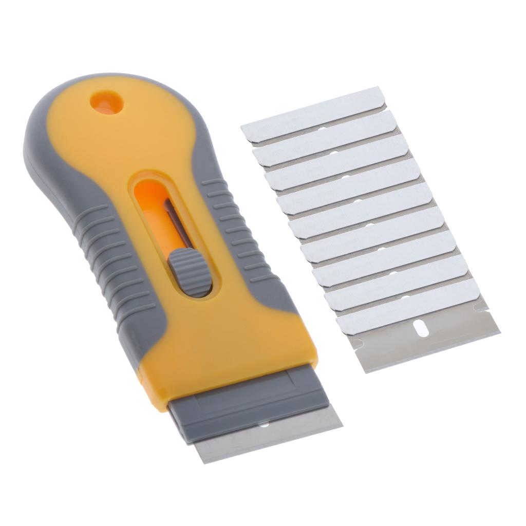 Razor Scraper w/ 10pcs Paint Oven Remover Clean Safety Blade Tools Car