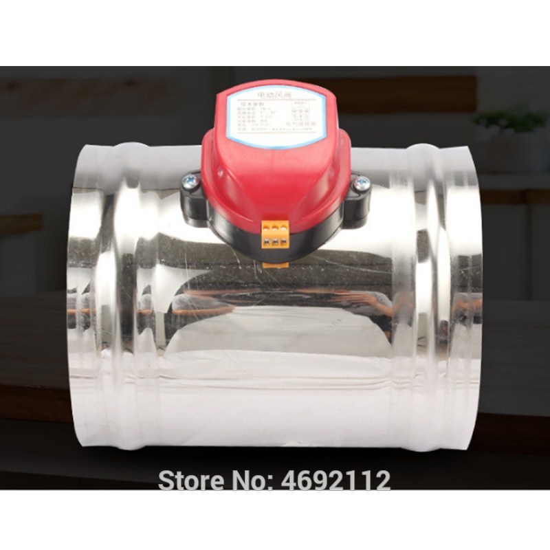 AC 220V 100mm Stainless Steel Electric Air Solenoid Valve Air Duct Motorized Damper Valve for Ventilation Pipe Valve