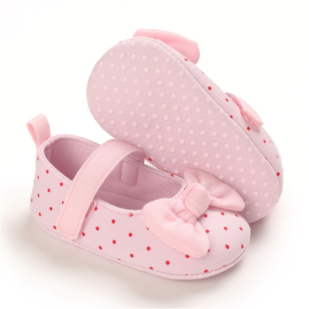 Chaussures en tissu de coton pour bébés filles de 0 à 12 mois, sandales plates à semelle souple avec nœud papillon, grises/roses/roses/blanches