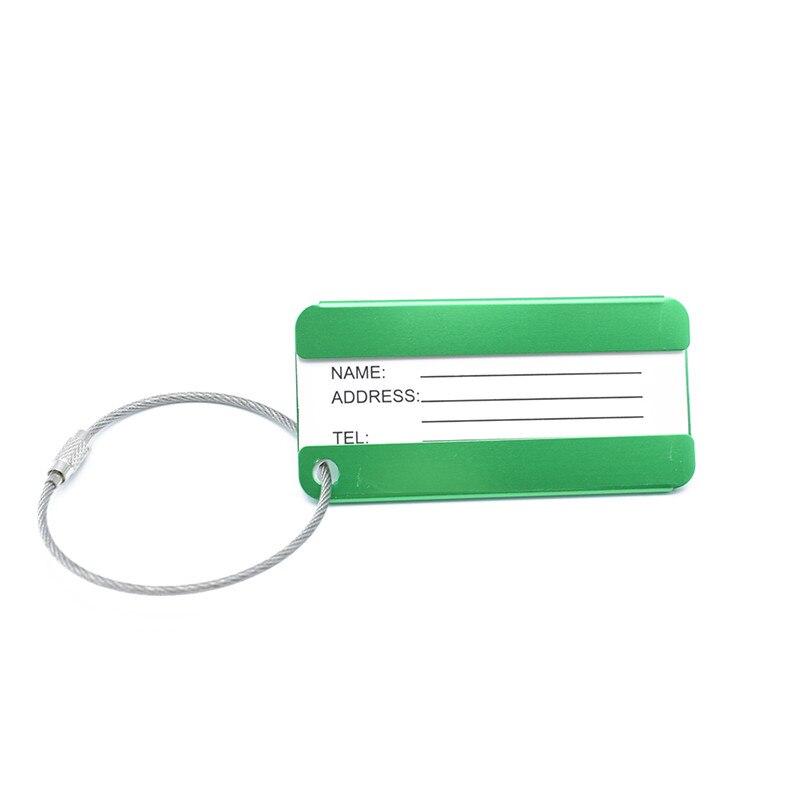 Aluminium Legering Bagage Tags Koffer Label Naam Adres Id Tas Bagagelabel Reizen Accessoires: Green