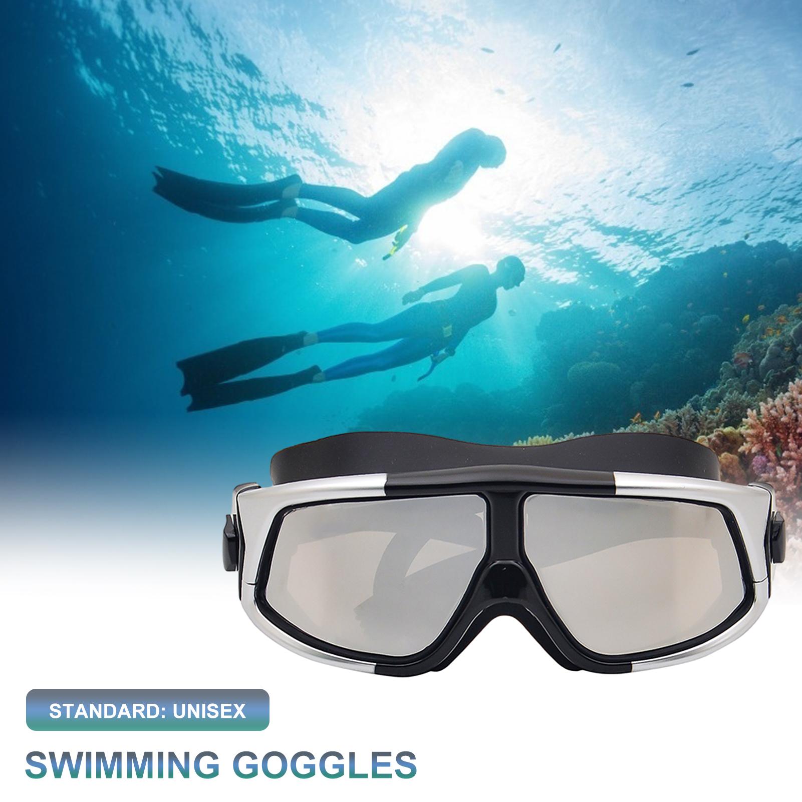 Waterproof Fog Swimming Goggles High-Definition Large Frame Anti-Ultraviolet Plating Flat Light Diving Goggles For Adults