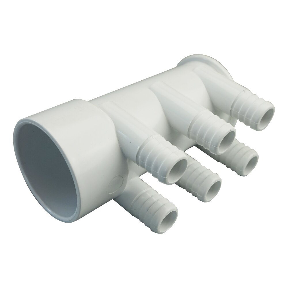 Spa tub PVC 2" Slip x Dead End 6-Ports 3/4" Barbed Water Manifold