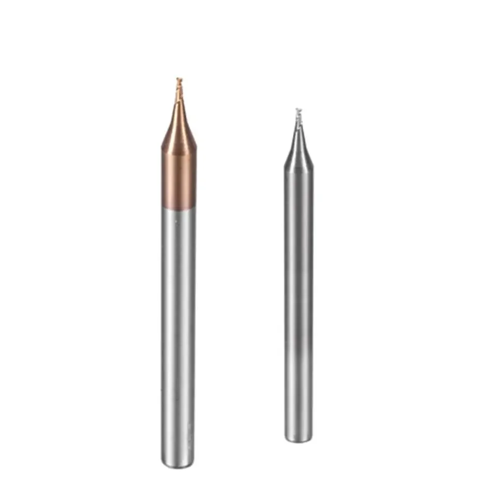 HRC60 HRC55 Micro Carbide End Mill 2 Flutes 0.2-0.9mm TiAIN Micro Flat 4mm Shank Milling Mirco Carbide CNC Engraving