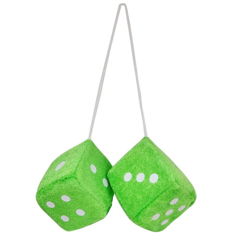 Multicolor Pluche Dices Auto Opknoping Hanger Jaar Dobbelstenen Fluwelen Dobbelstenen Model Decoratie Achteruitkijkspiegels Styling: TRANSPARENT