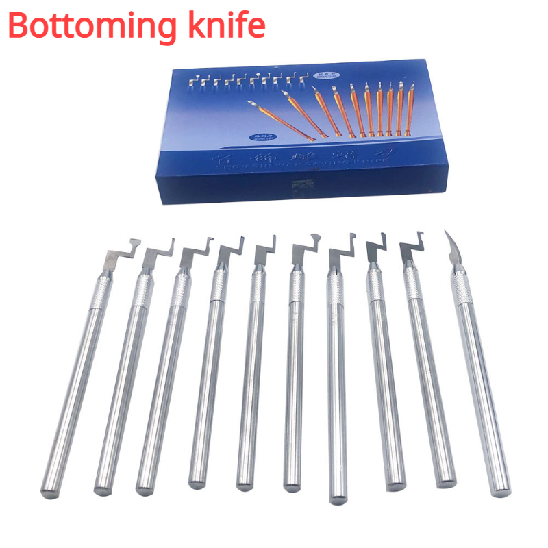Miniature Carving Knife 10 Pcs Engraving Tools Seal Cutting Art Set Graver Kit DIY Jewelry Making Wax Mold Wood and Wax Carving: black
