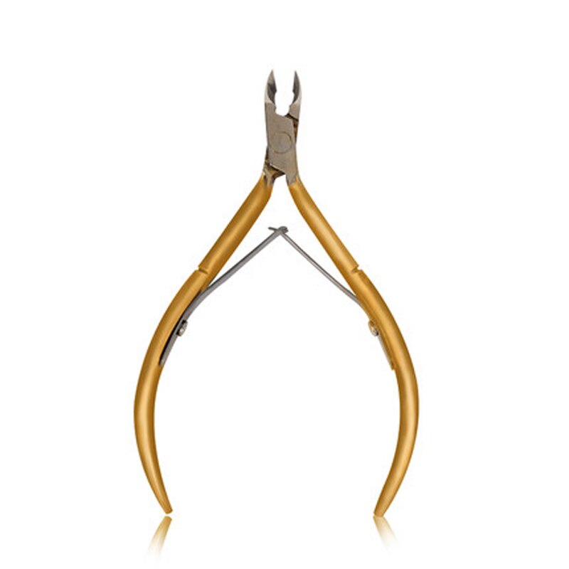 Tijeras para cutículas de uñas, cortaúñas, herramientas de manicura y pedicura, Tijera para piel muerta dorada/plateada/arcoíris: Gold