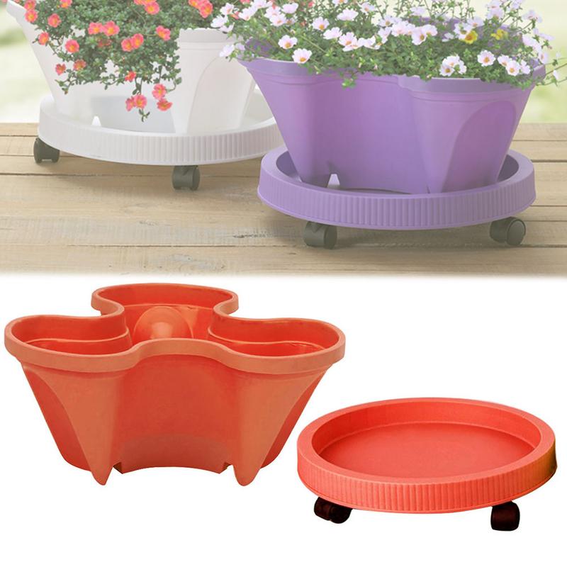 Dimensional Three-petal Flower Pot Strawberry Basin Multi-layer Superimposed Cultivation Pot Vegetable Melon Fruit Planting Pot
