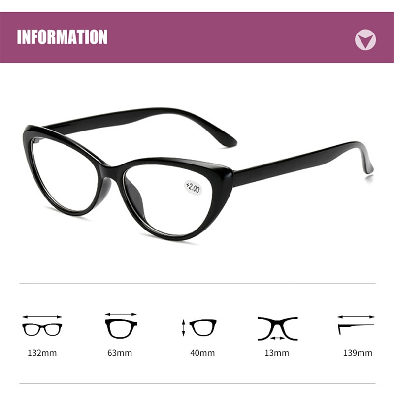 Ahora lunettes de lecture yeux de chat femmes avec dioptrie + 1.0 1.5 2.0 2.5 3.0 3.5 4.0 résine lentille presbytie lunettes