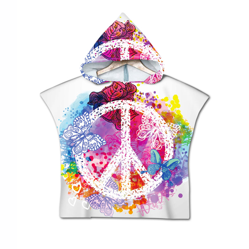 Englisch Letters Worte Mikrofaser Strand Handtuch Sommer Bad Handtücher Für Erwachsene Sport Schwimmen Pool Poncho Mit Kapuze Handtuch: Kids type 6