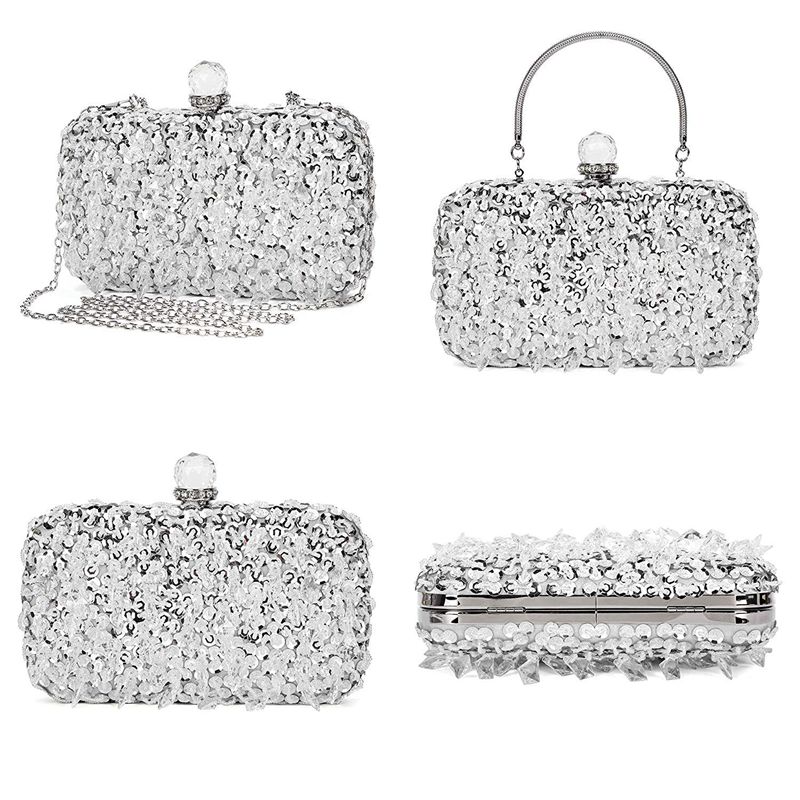 Lyxig kvällsväska för kvinnor handväska bandouliere chaine clutch för ceremoni / bröllop / fest / bal handgjord strass handb