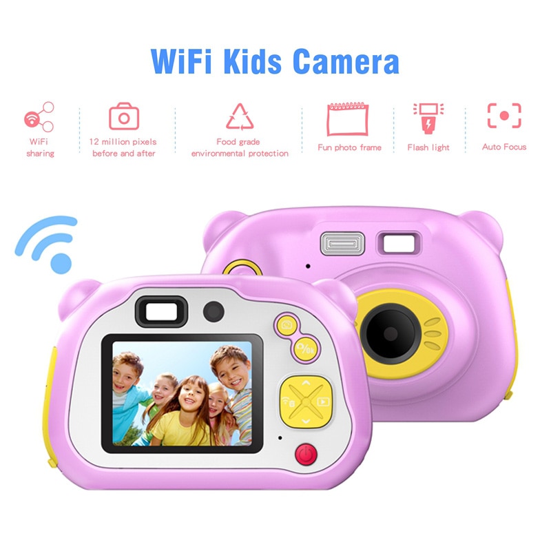 Wifi Kinderen Camera 1080P Video Camera Digitale Dual Lens 12MP Flitser Camera Voor Kinderen