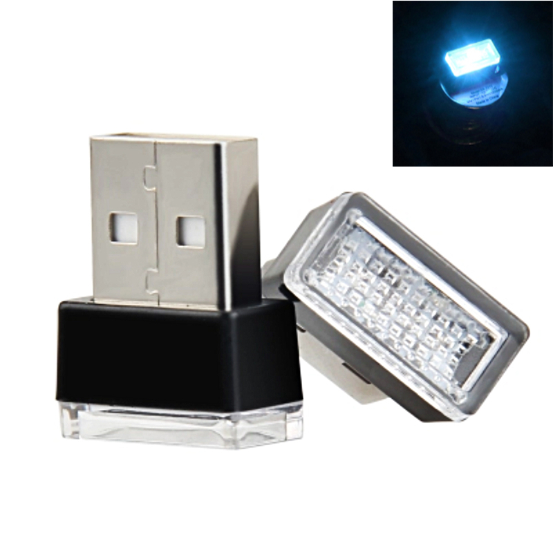 Mini Usb Licht Led Modeling Auto Omgevingslicht Neon Interieur Licht Auto Sieraden Ambient Noodverlichting Auto Accessoires 7 Kleuren: 4300k wit geel