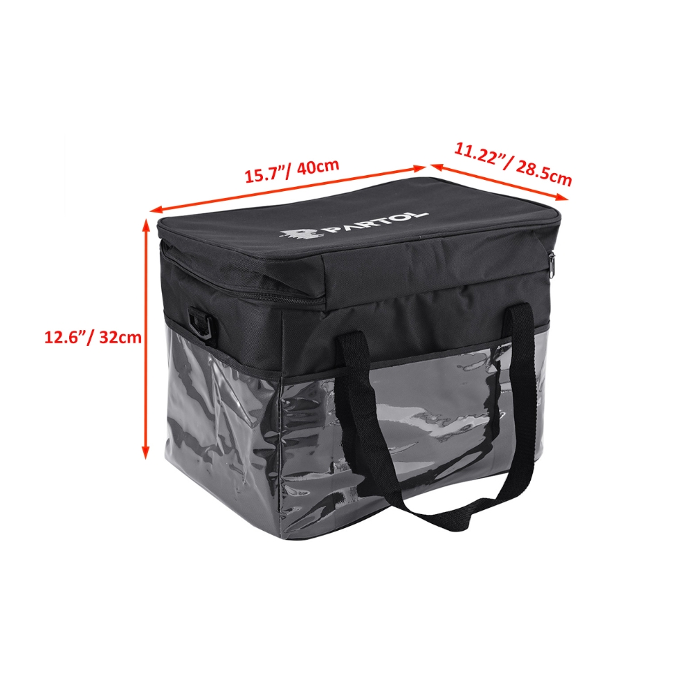 30l køletasker sort rejse camping køletaske varmer 2- anvendelser madkasse bærbar mad drikkevare organizer isoleret taske vandtæt