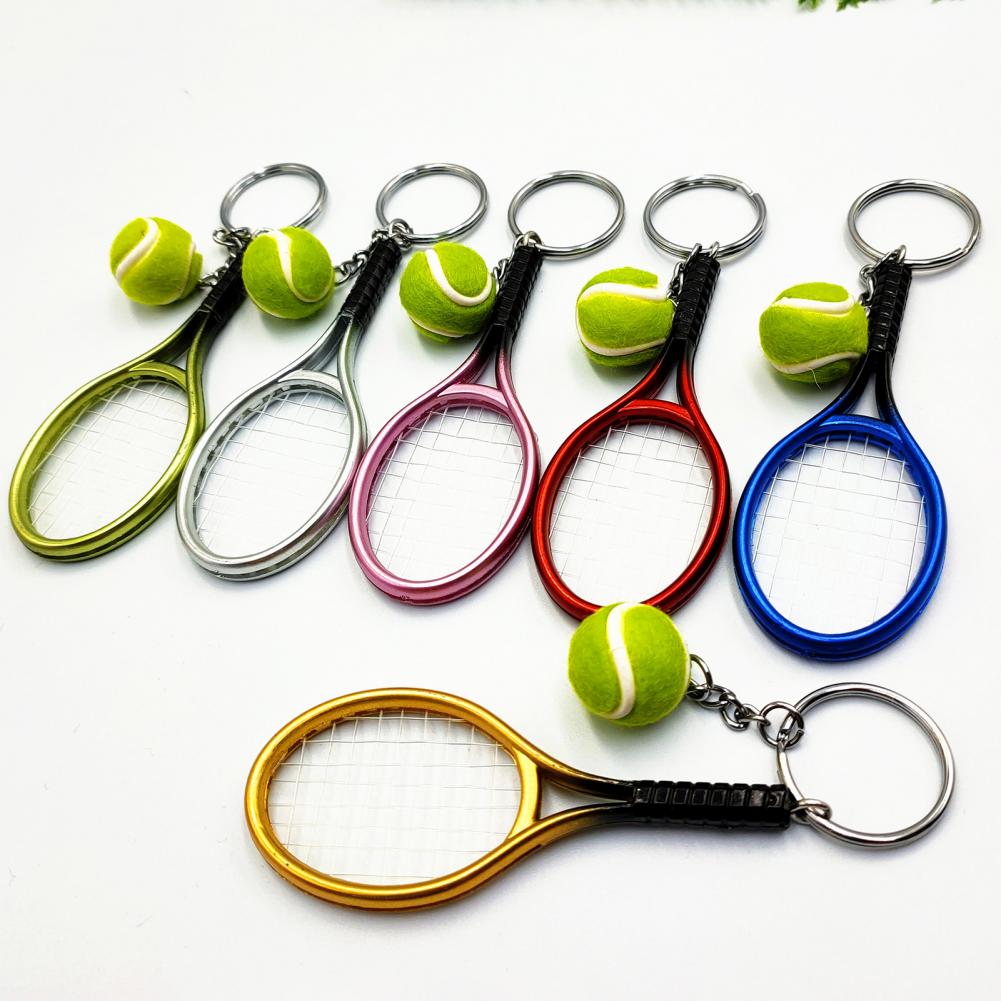 1 pz simulazione Mini Tennis racchetta palla portachiavi ciondolo borsa portachiavi accessori uomo donna portachiavi Trinket auto portachiavi gioielli