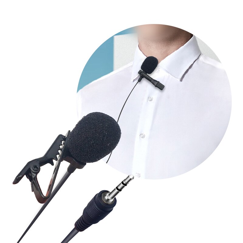 3.5mm Mini Jack Clip-on Lapel Microphone Lavalier Handsfree Microphones Wired Mic for Speaking Speech Phone Condenser Microfone