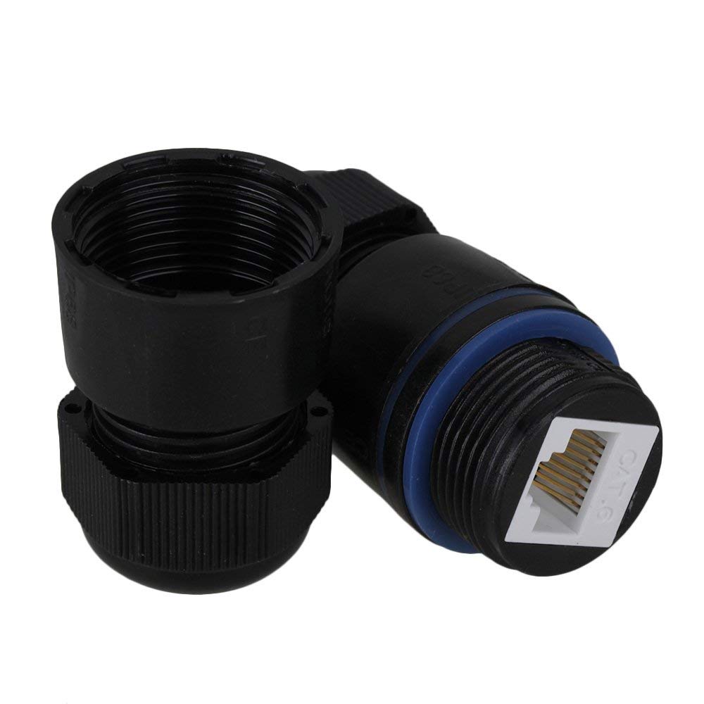 5Pcs RJ45 Coupler Waterproof IP68 Cable Wire Connector Protection M25 Gland No Shielded Double Cable Use for Outdoor Equipment