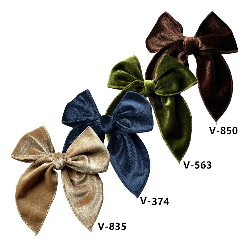 Pinzas para el pelo con lazo de marinero para niña y niña, Clips para el pelo, pasadores, accesorios para el cabello, 4 piezas: Velvet Fable Set-6