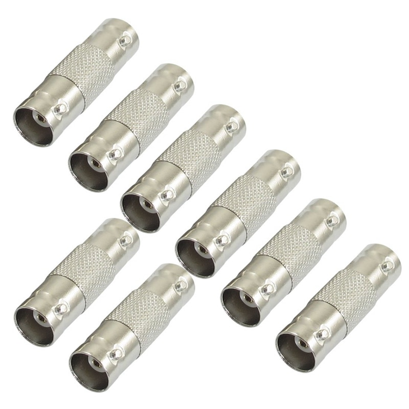 8 Stuks Silver Tone Bnc Vrouw Tot Vrouw F/F Connector Adapter Ideaal Adapter Voor Kabel Extension Ideaal Accessoire voor Kabel