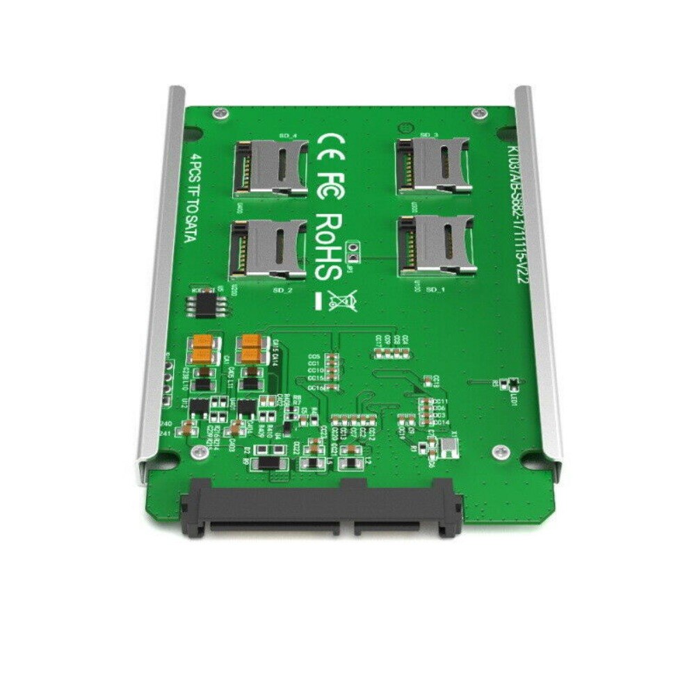 Adaptador de 4 tarjetas Micro SD/TF a SATA, de 22 Pines, conversor de tarjeta Quad TF RAID a SATA 2,5, adaptador conversor de tarjeta Micro SD TF de 22 pines SATA