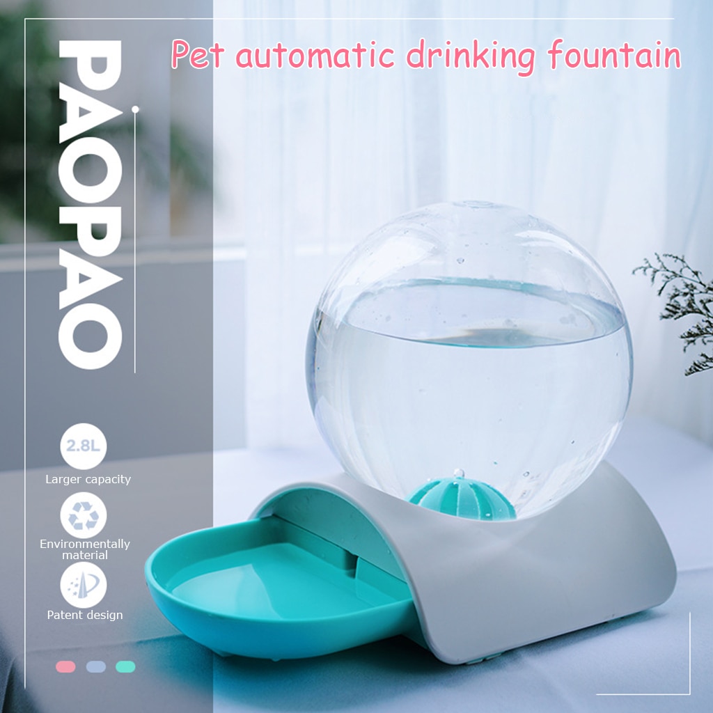 2.8L Bubble Automatic Cat Water Fountain For Pets Cats Dogs Water Dispenser Large Drinking Bowl Cat Drink No Electricity