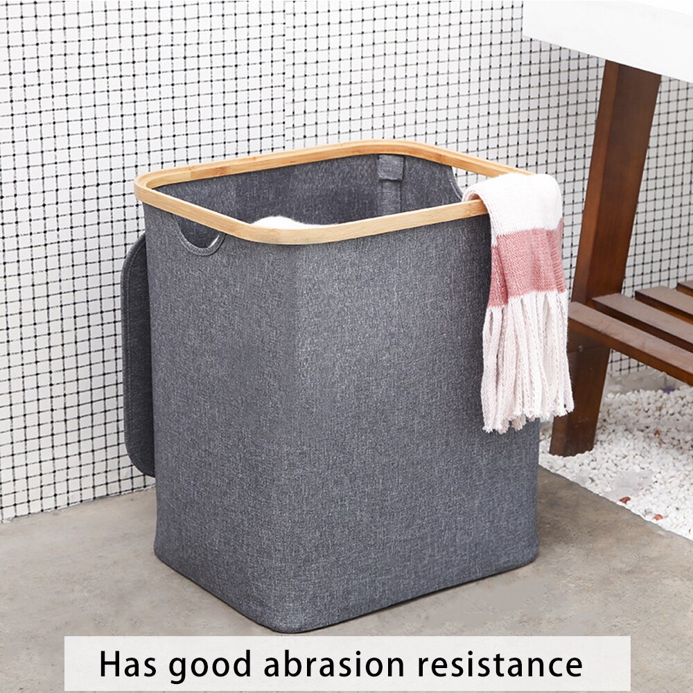 Waterproof Foldable Laundry basket With lid With Handle Large Bamboo Dirty Clothes/Toys/Debris Multifunction Storage Basket