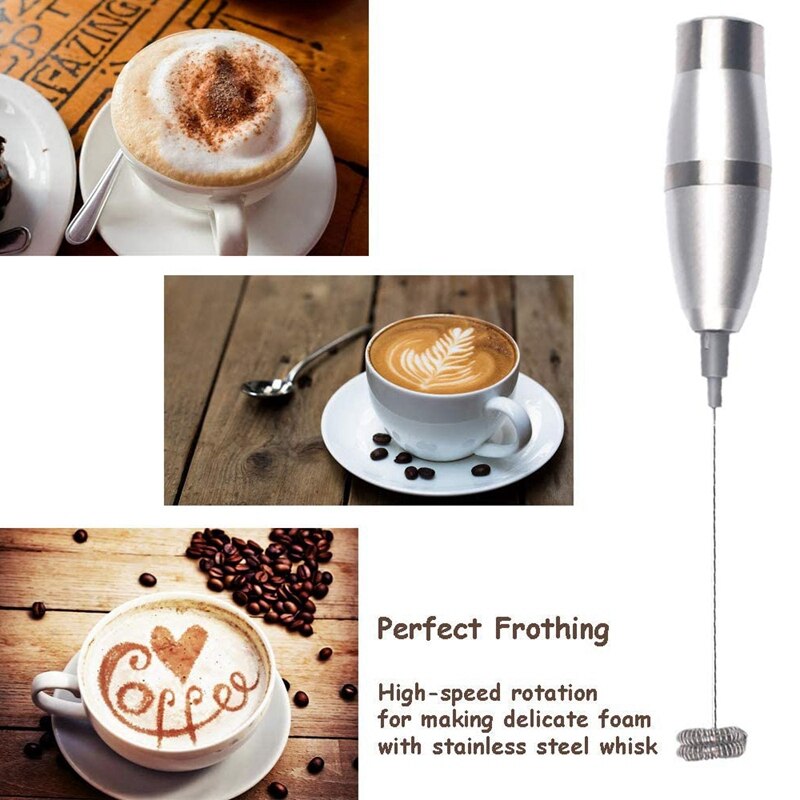 Handheld Milk Frother,Electric Milk Frother,Durable Stainless Steel Whisk for Making Lattes Coffee&Cappuccinos