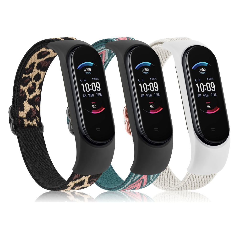 Elastyczny pasek nylonowy do paska Amazfit Band 5 wymiana paska sportowa opaska na nadgarstek pasek do zegarka kompatybilny z bransoletką Amazfit Band 5
