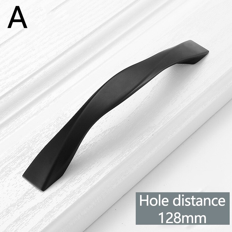 Zwarte Kast Handvatten Kast Deurknop Pulls Voor Thuis Keuken Meubels Kast Lade Hardware Accessoires: A