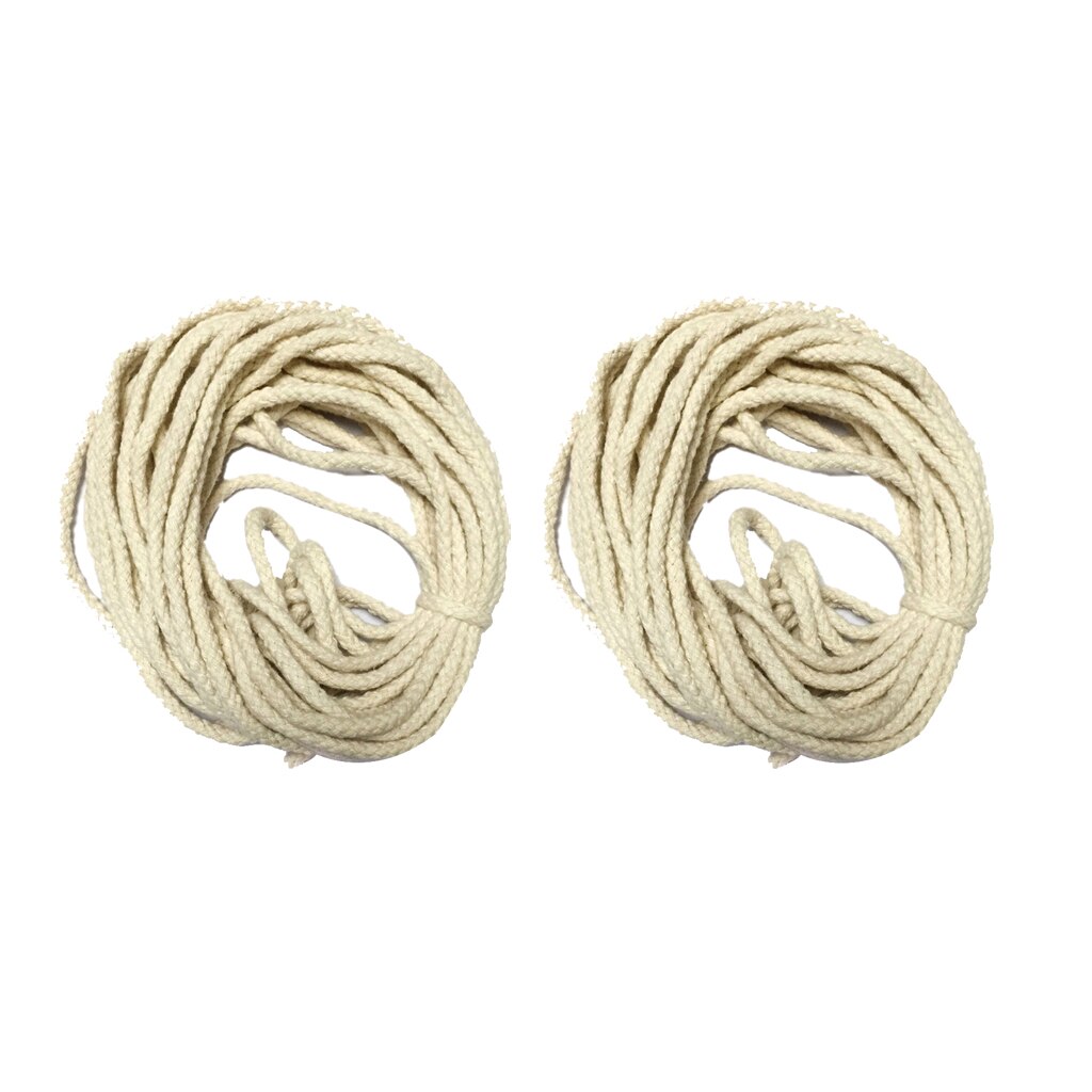 2 Pieces 10 Meters 100% Natural Pure Cotton Rope Braided Twisted String Cord Twine Rope 5mm