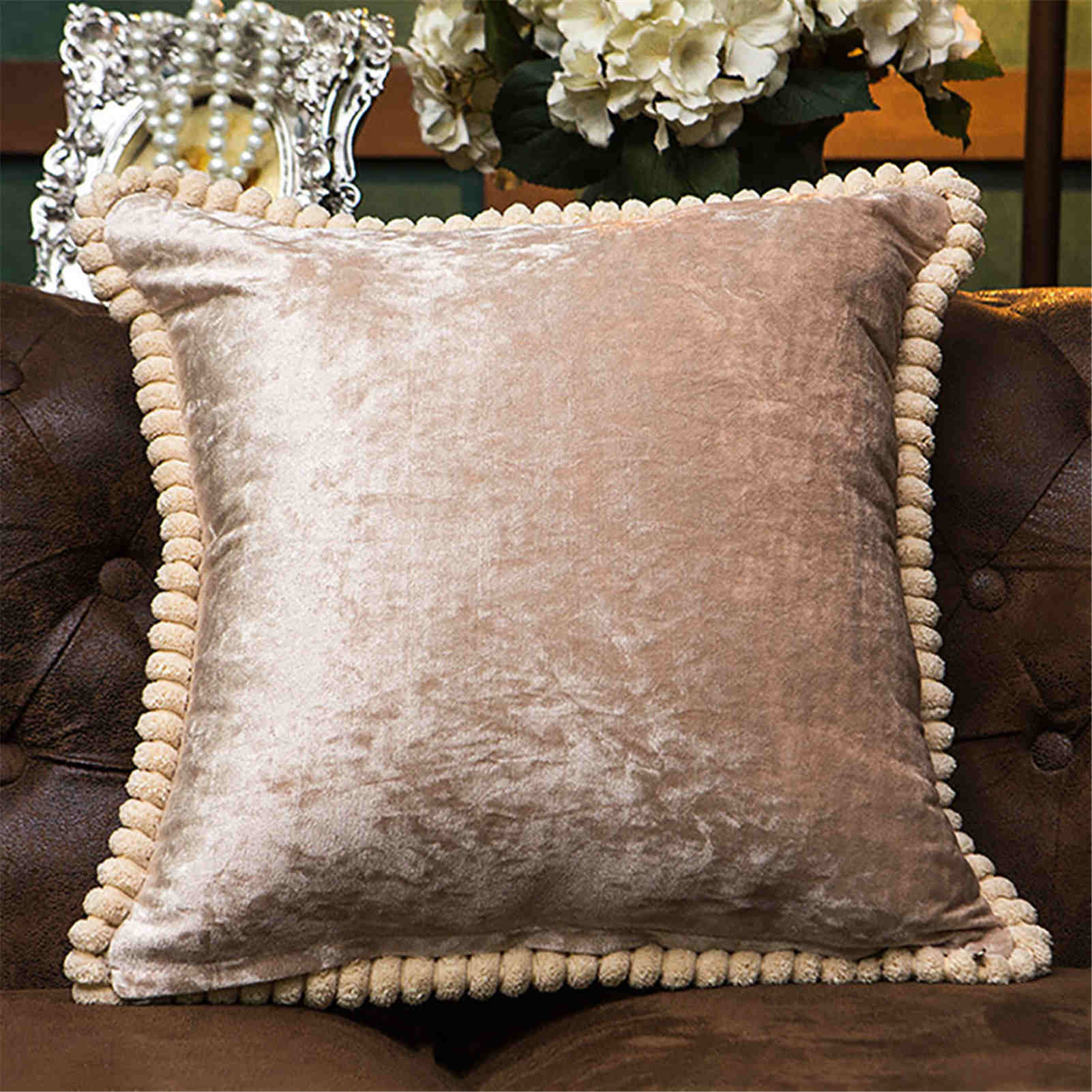 Jeter taie d'oreiller 60*60 dentelle brodé carré taies d'oreiller oreillers décoratifs canapé-lit oreiller housse de coussin jeter taie d'oreiller s