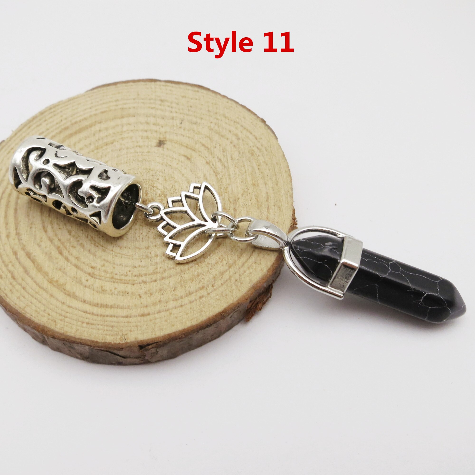 Breloques Viking en cristal pour hommes et femmes, 1 pièce, en spirale, pour tresser la barbe, perles, anneaux tubes, accessoires pour cheveux