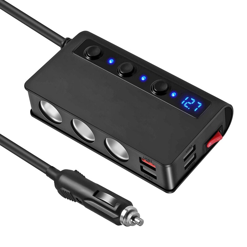 Novel-Auto Splitter Lichtere Adapter Quick Charge 3.0 12V/24V 4 Usb-poorten Auto Power adapter Voor Dash Cam, tablet