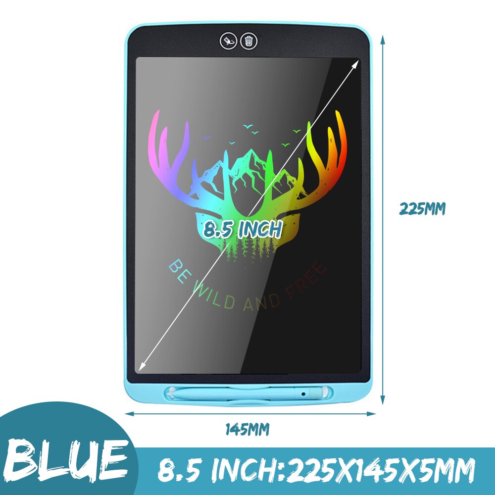 12 tommer lcd skrive tablet delvist sletning digital tegning elektronisk håndskrift pad besked grafik bord børn skrive bord: 8.5 tommer blå