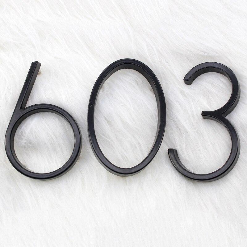 5" Floating House Number Metal Modern Home Number Garden Door Mailbox Decor Letter with Nail Kit Coated Black Visibility Signage