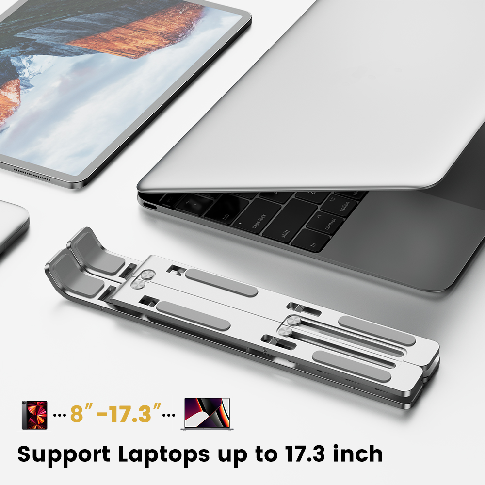 Kannettava kannettavan tietokoneen teline alumiininen kannettavan tietokoneen tuki tietokoneteline macbook air pro pidike tarvikkeet taitettava kannettava alusta pc:lle