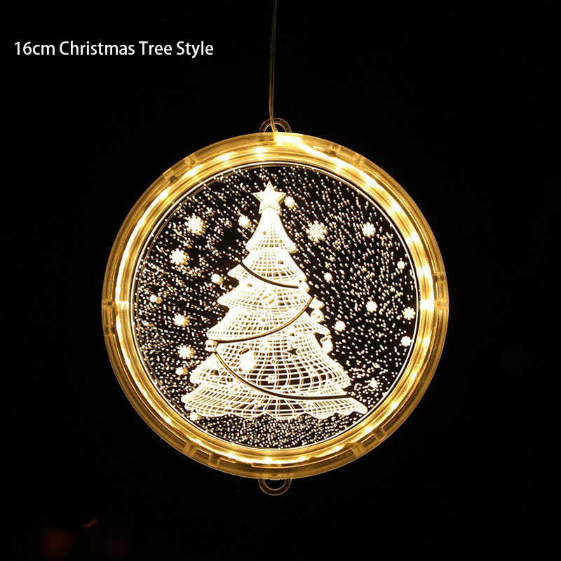 Atacado feliz natal festivo placa de luz decorativa decoração de natal 3d acrílico led bateria pendurado ornamento luz: Default Title