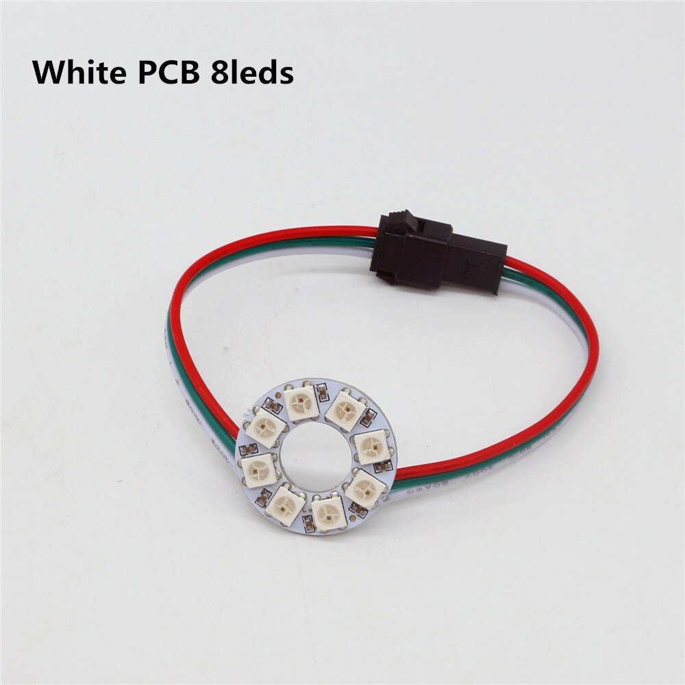 Individually Addressable WS2812B Pixel Ring 8/16/24/35/45Leds 5050 RGB Led Ring WS2812 IC BuiIt-in Led Module Pixel Strip Lights: 8 Leds White